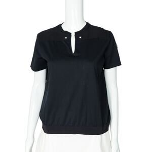 MONCLER Black Short Sleeve Blouse Size S